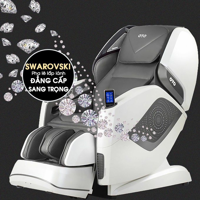 Ghế massage toàn thân OTO Prestige Swarovski PE-09 (Black - đính hạt pha lê)